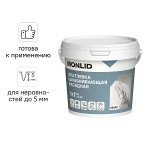 Универсальная шпатлевка акриловая MONLID фасадная 1 кг 89446538 STLM-2043536