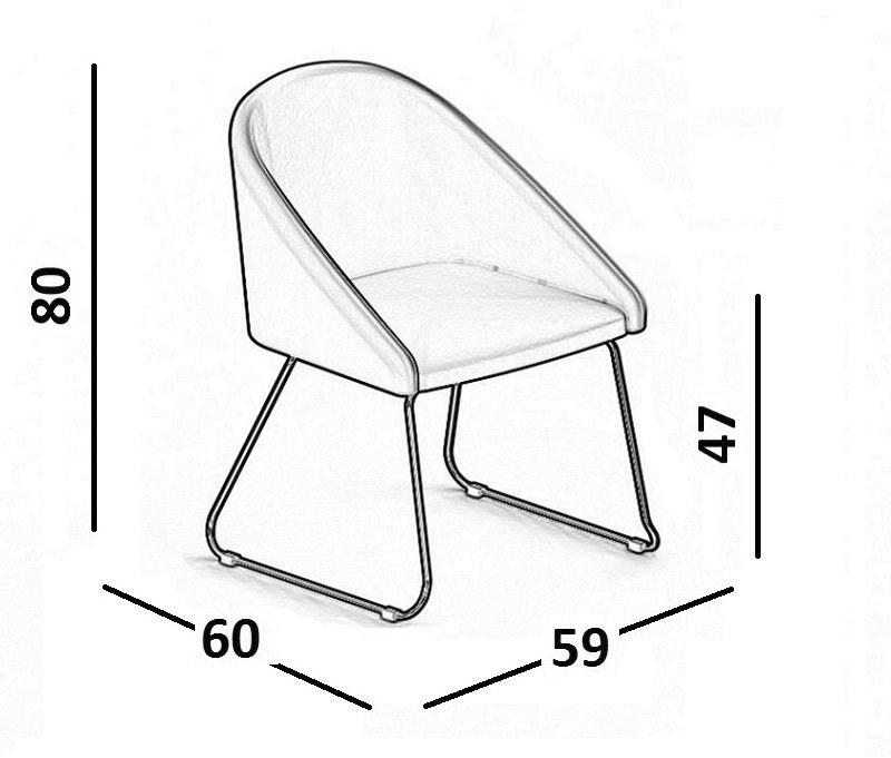 Luxy Тканевый стул на санках с подлокотниками Bloom 4blfn46, 4blfb48, 4blfc50 - Вид №8