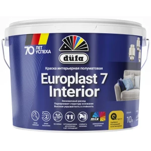 Краска для стен и потолков Dufa «Europlast 7 Interior» цвет белый 10 л 82108522 STLM-2114331