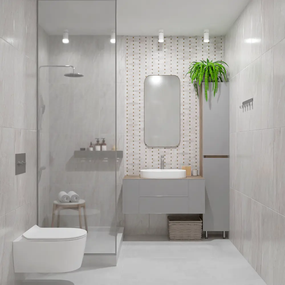 Декор настенный Azori Portu Lazio Perla 31.5x63 см матовый цвет серый STLM-2200368 - Вид №5