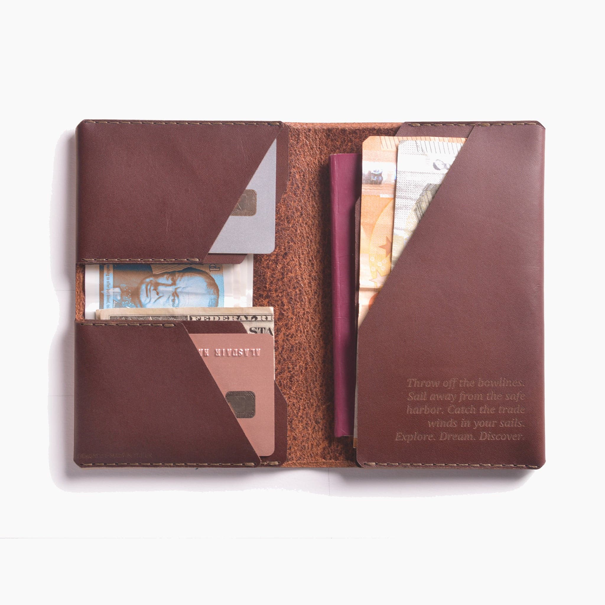 W107CHES Кошелек Winston Travel - каштановый Wingback  - Вид №1