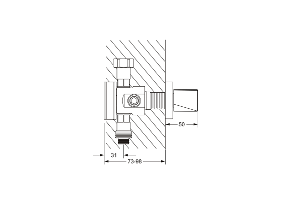 Вентиль для скрытого монтажа, внешняя часть JOERGER Turn 623.60.432.000 - Вид №1