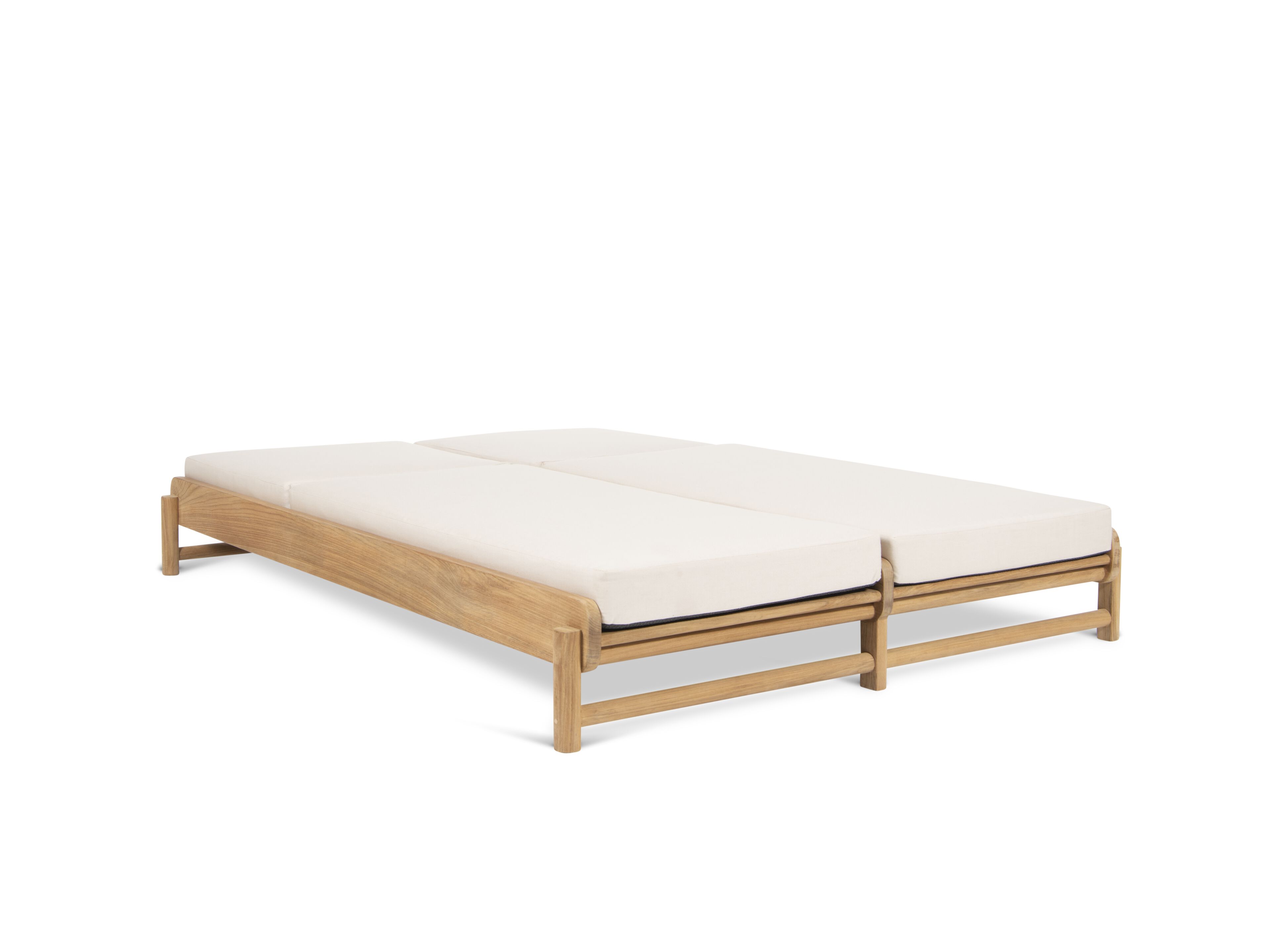 Двойная Садовая кровать из тикового дерева с подушками Sunbrella FJAKA Pomalo ARCH-00026397 - Вид №2