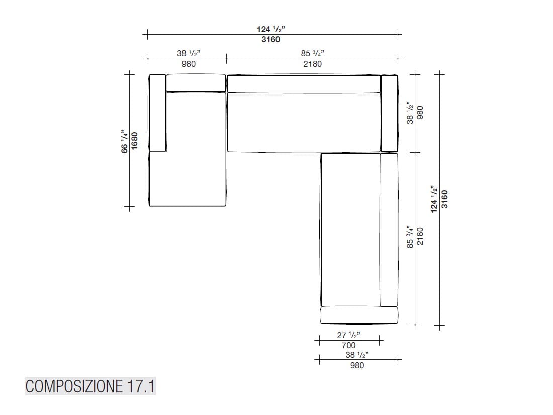 Секционный диван из ткани Lema SNAP ARCH-00147146 - Вид №22