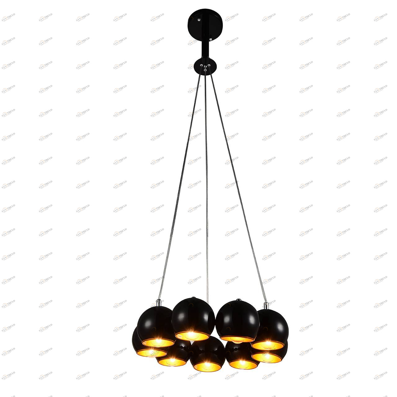 Люстра дизайнерская Chattering черная золото SL854.243.09 ST LUCE ШАР 057975 Черный 