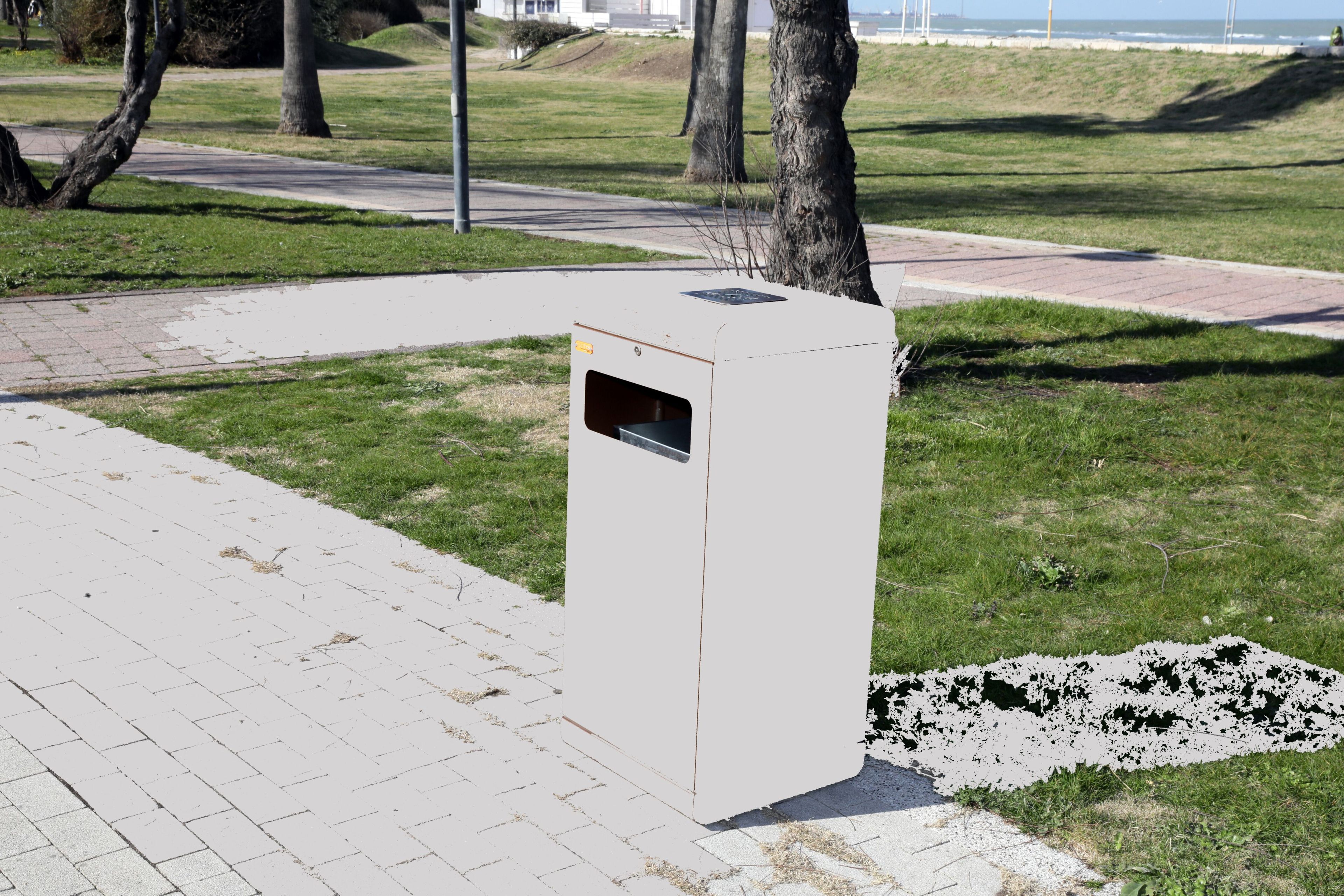 Наружная крышка стальная корзина для мусора с пепельницей CITYSì STRIP ARCH-00127902 - Вид №1