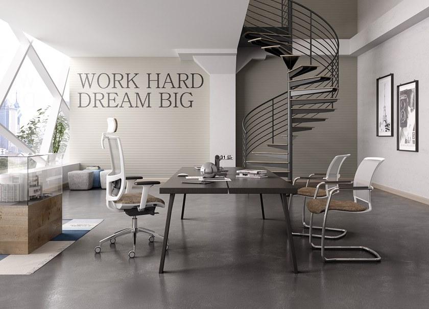 Leyform Поворотный офисный стул из ткани с подлокотниками Cometa sun-id-1486304 - Вид №11