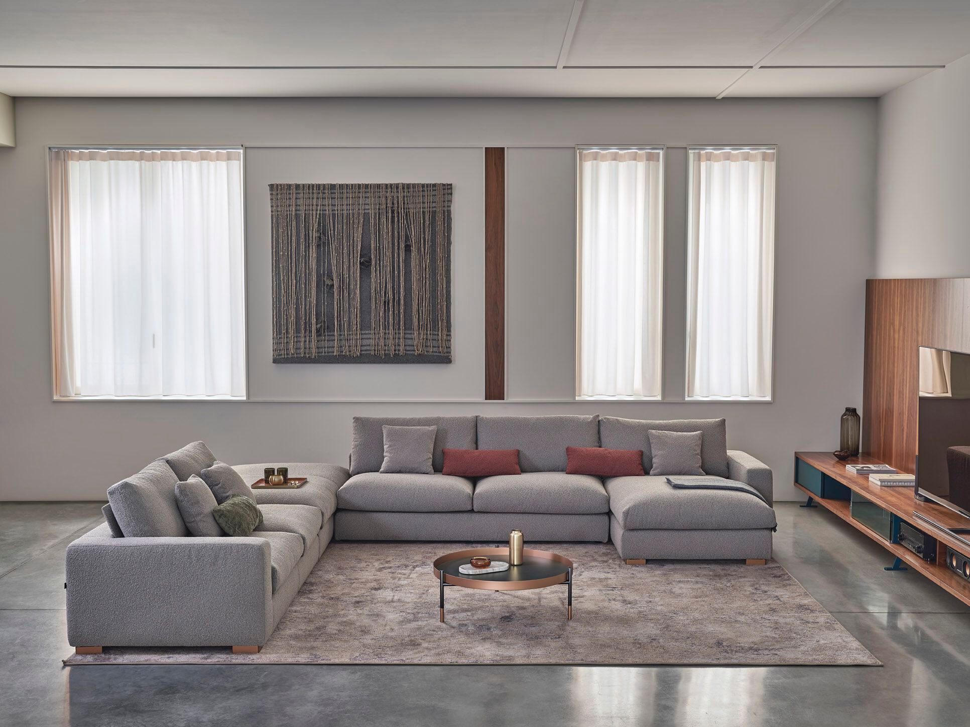 Модульный угловой диван из ткани Bontempi Casa SUNSET ARCH-00048740 - Вид №1