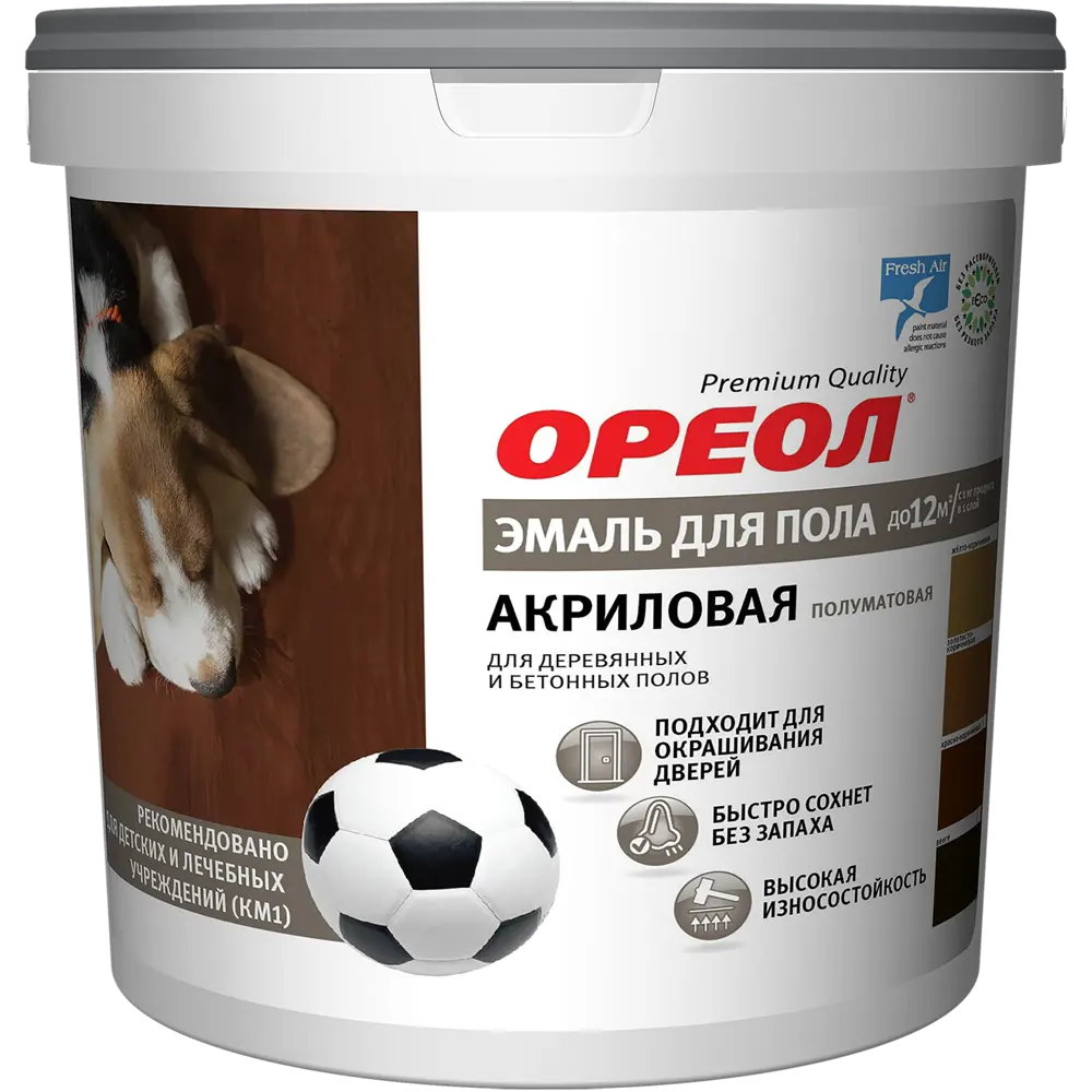 Акриловая эмаль ОРЕОЛ для пола и дерева, темно-серый 0,9 кг 84439745 STLM-0050063 - Вид №1