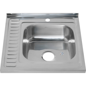 Мойка 6060 R MELANA 0,8/180 накладная прямоугольная с сифоном (006 t R *10)