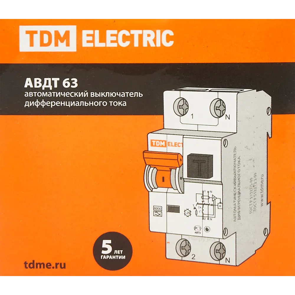 Дифференциальный автомат TDM Electric АВДТ63 1Р+N 20А 30мА 84399418 STLM-1118889 - Вид №5