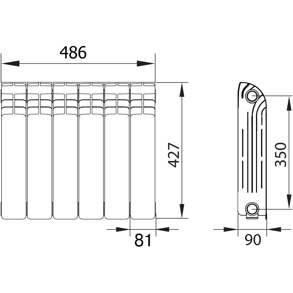 Equation Aluminium - алюминиевый радиатор отопления 6 секций для частного дома 18360645 STLM-0010515 - Вид №5