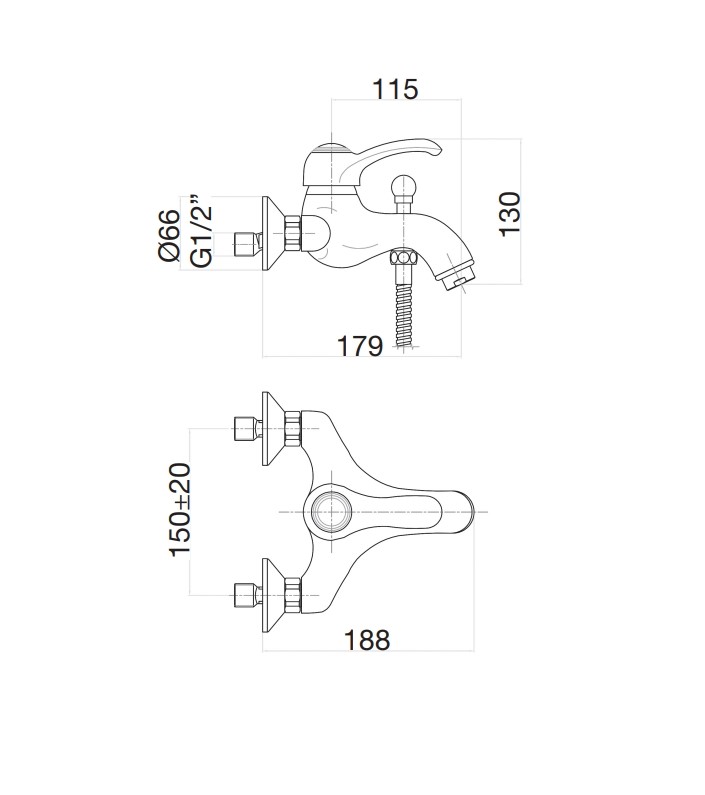 47CR5101 Смеситель для ванны , хром Fiore JAFAR  - Вид №2