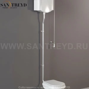 757390 Труба к высокому бачку (ранец) из 3 частей, латунь. Retro