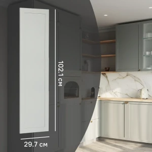 Фасад кухонный Кинель Konsensa из массива ясеня в серо-зеленом цвете 89398713