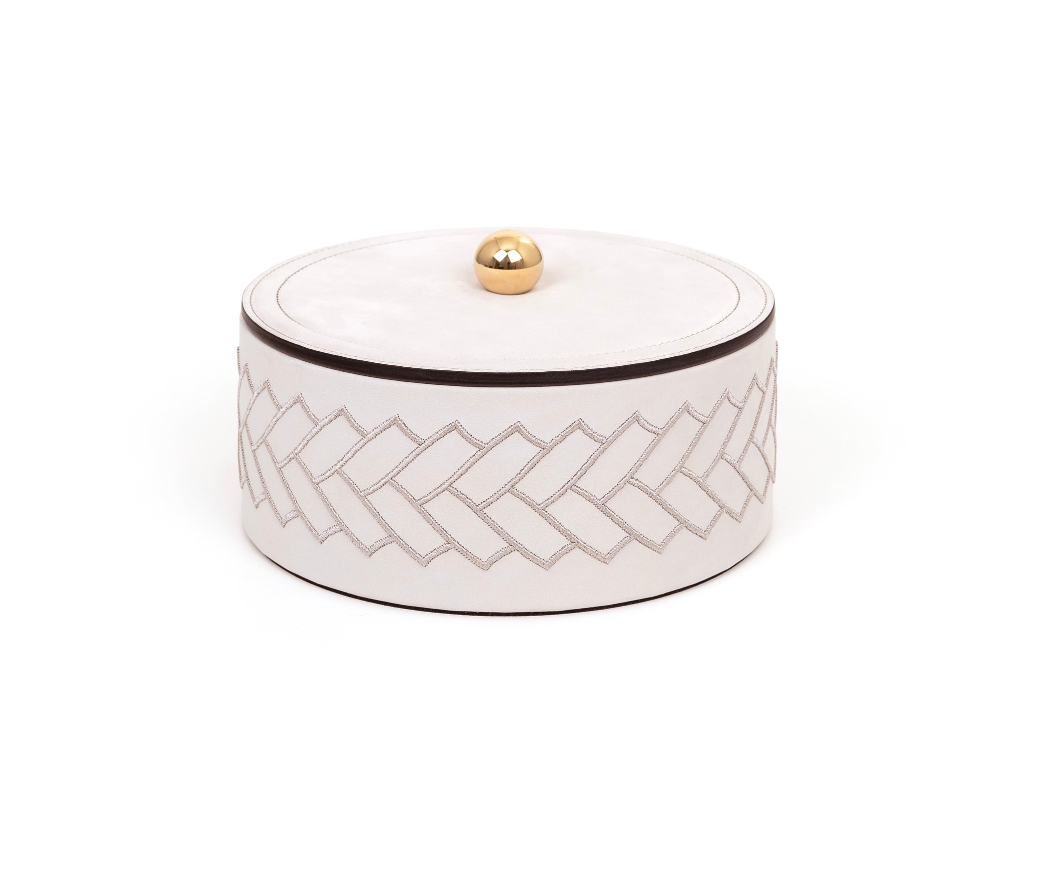 Lily Box - Ø 13XH8 см / металл-хром/нубук-кожа_темно-синий Pinetti 00.1680.038.003 - Вид №2