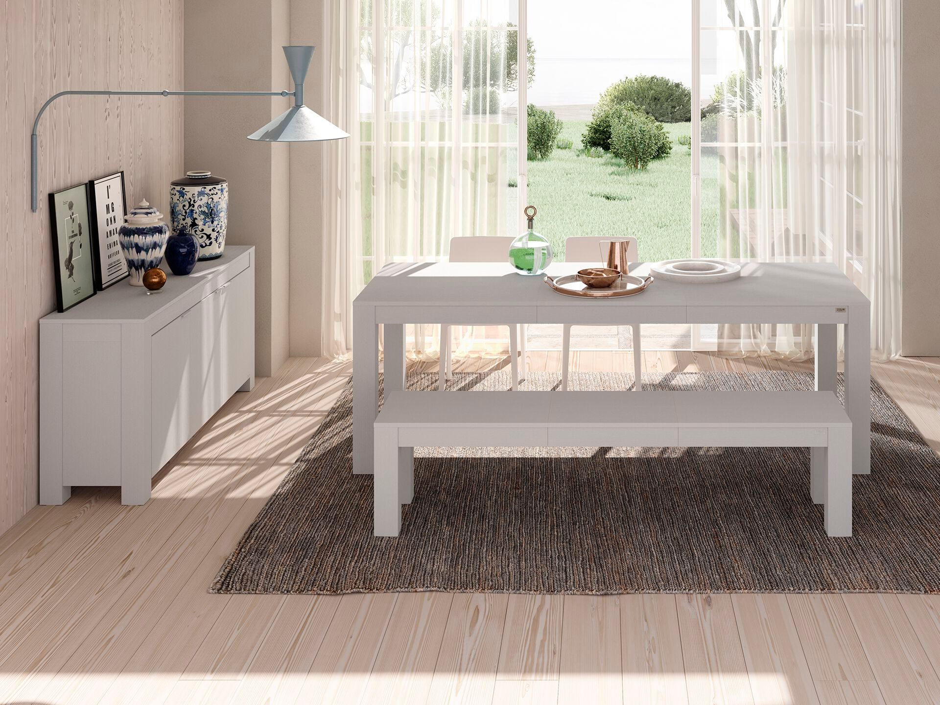 Выдвижная скамья из белого ясеня Mobili Fiver Rachele ARCH-00059237 - Вид №4