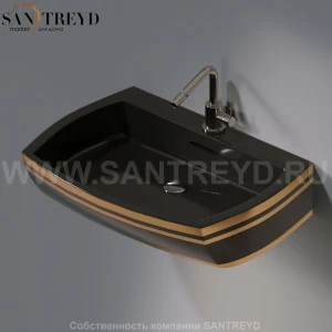 L283.476G Подвесная раковина настенная овальная A. e T. Italia SQUARE черная