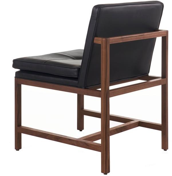 BassamFellows Мягкое кожаное кресло Wood frame dining Cb-541 - Вид №2