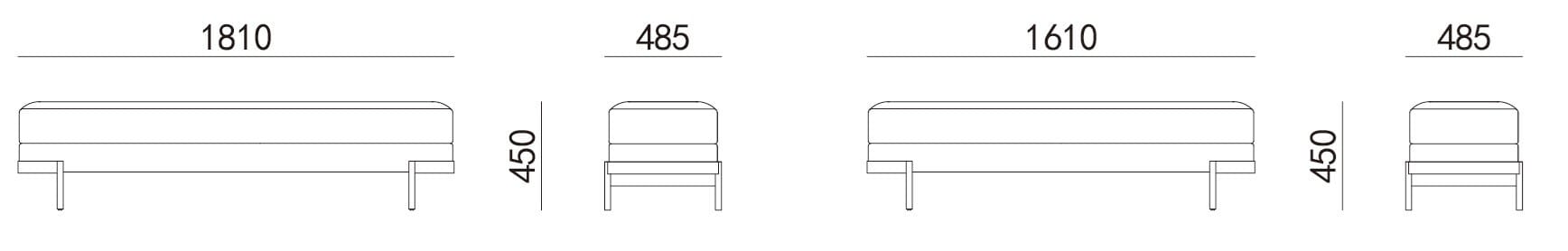 Мягкая скамейка из ткани HC28 maison Barry ARCH-00136017 - Вид №2