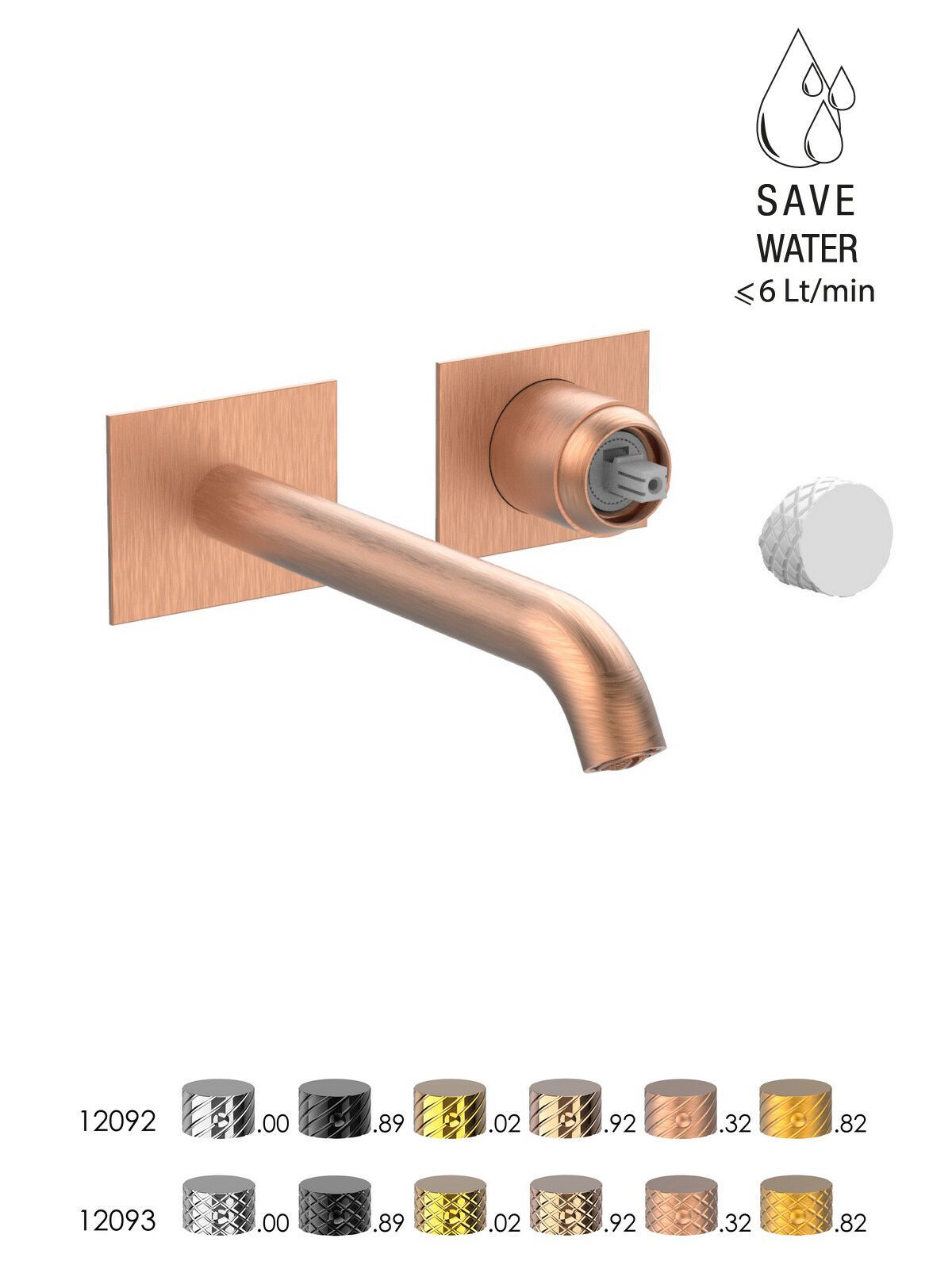 Настенный смеситель для раковины без слива с ограничителем расхода Rubinetterie Frattini Pepe XLS ARCH-00093332 - Вид №23