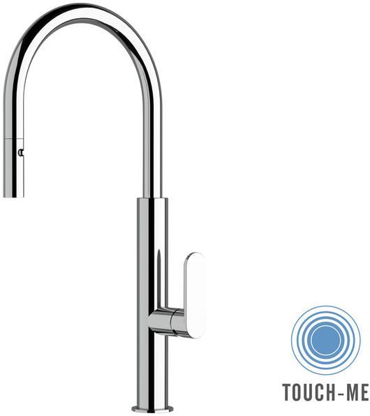 Remer Rubinetterie Смеситель для кухни с поворотным изливом и выносным ручным душем Touch-me Nkt 73 - Вид №2