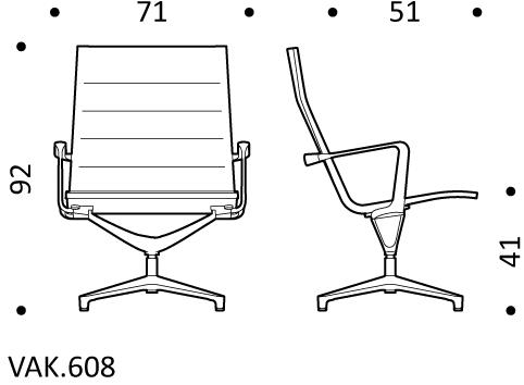 ICF 4-спицевое тканевое кресло с подлокотниками Valea sun-id-1413001 - Вид №3