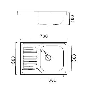 HBS5078 Кухонная мойка , матовая сталь Haiba  - Вид №2