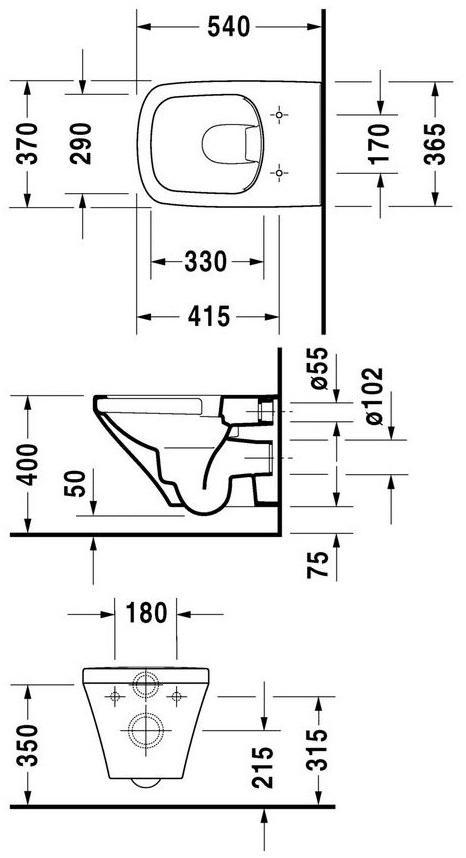 253809 Подвесной унитаз настенный Белый Duravit Durastyle Германия - Вид №1
