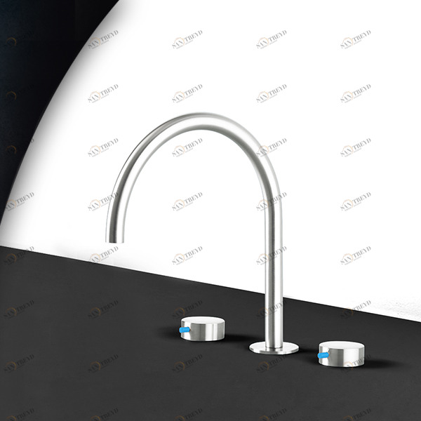 Смеситель для раковины сталь глянцевая с синей ручкой Toki Radomonte TKI25LCIL36