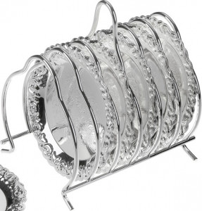 10611734 Queen Anne Набор подставок под стаканы Queen Anne 6шт, сталь, посеребрение Сталь нержавеющая с посеребрением