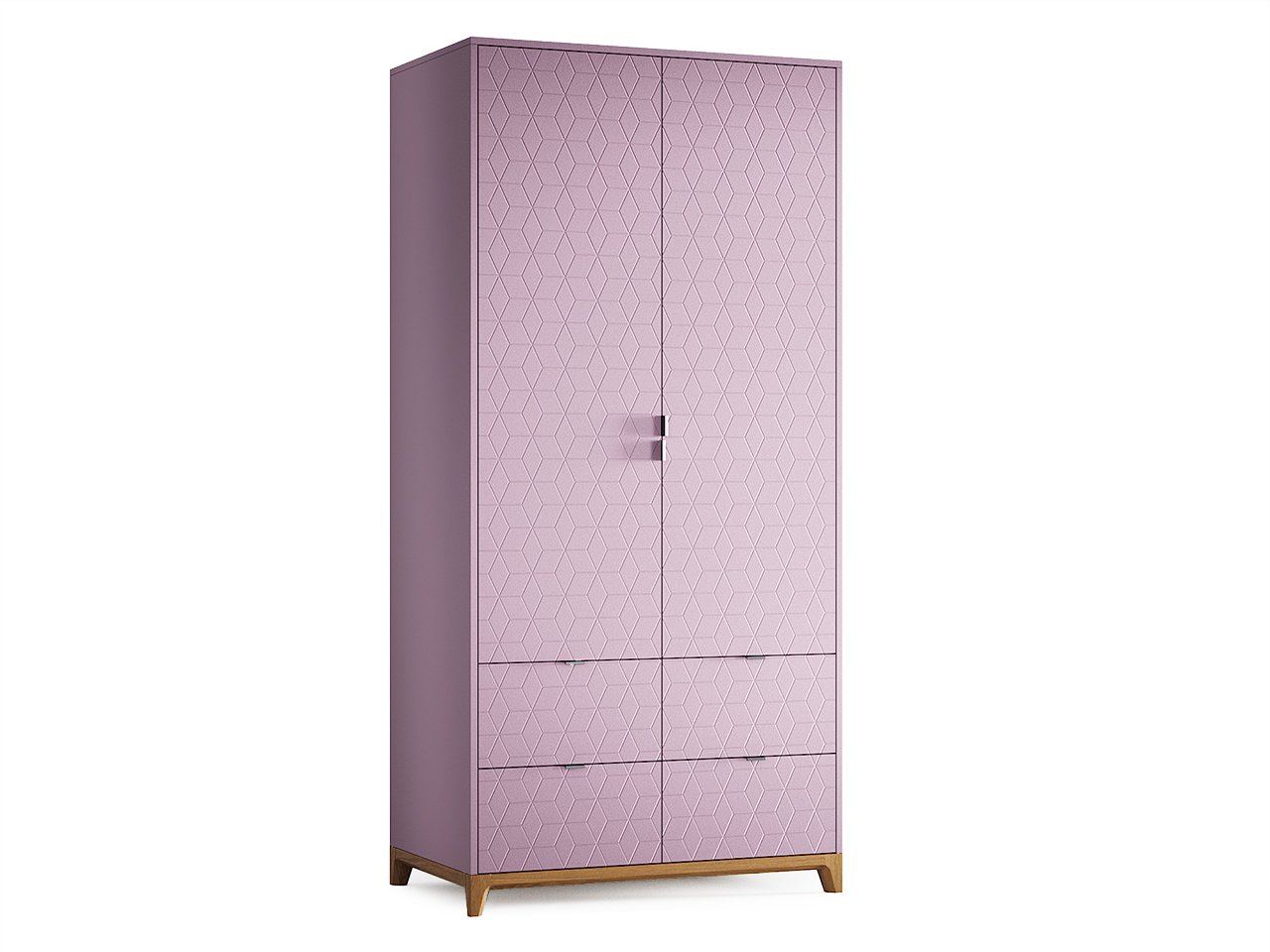 Шкаф распашной двухдверный с ящиками розовый Case №4 THE IDEA  210405 Розовый  - Вид №1