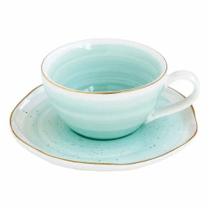 Чашка фарфоровая с блюдцем голубая Artesanal EASY LIFE ARTESANAL 00-3946826 Голубой