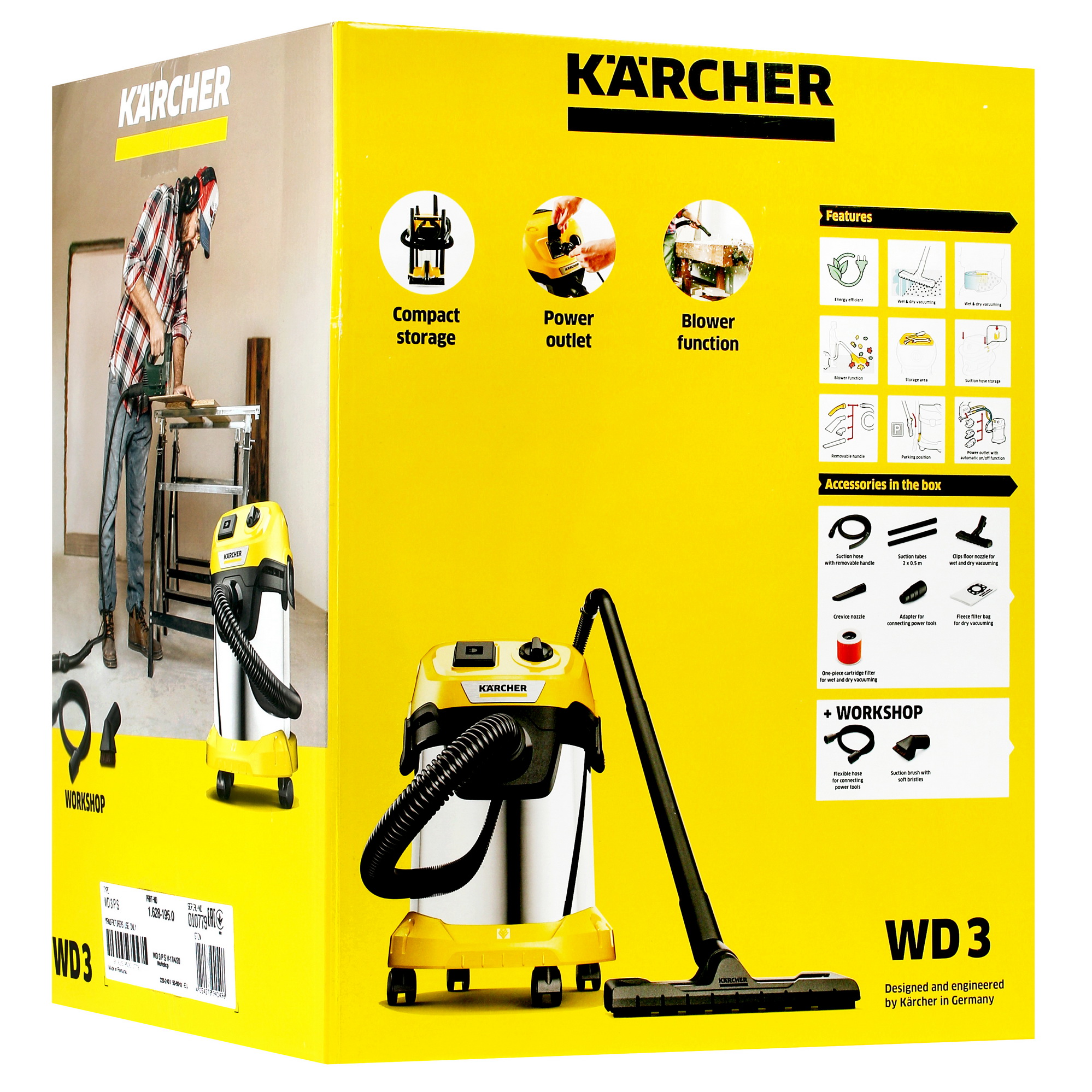 Хозяйственный пылесос  Karcher WD 3 PS V-17/4/20 Workshop 5355842 STDN-0034793 - Вид №14