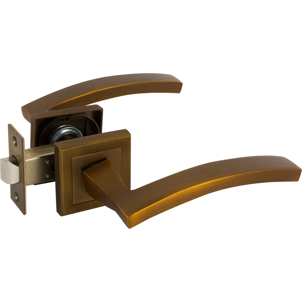 Комплект дверных ручек 27L 100 CF, без запирания, цвет кофе ФАБРИКА ЗАМКОВ STLM-2207800 - Вид №1