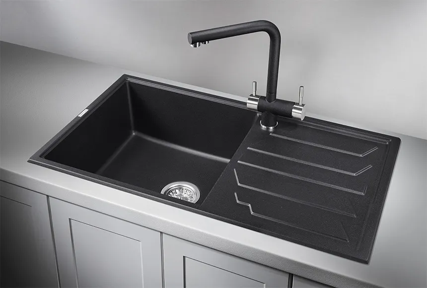 8601, ЧЁРНЫЙ, кухонная мойка, кварц GRANULA 8601-ST250