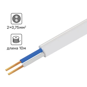 Провод TDM Electric ШВВП 2x0.75 белый 10м для бытовой техники 84574305