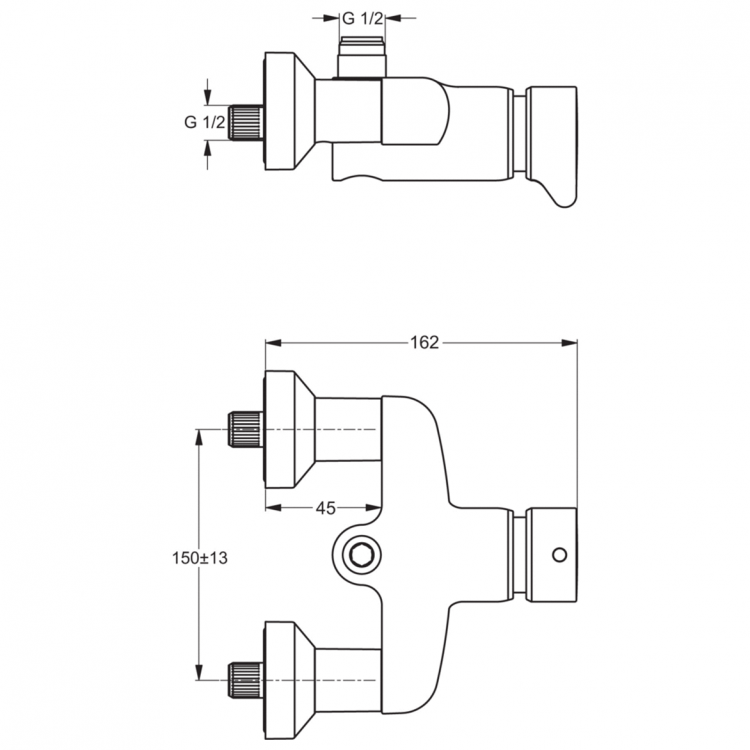 B8320AA Нажимной смеситель для душа Ideal Standard CERAPLUS - Вид №1