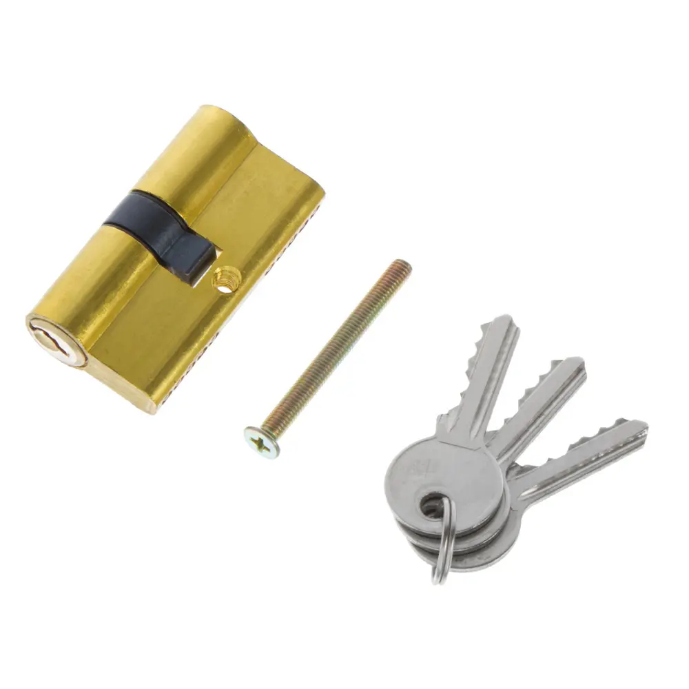 Цилиндр ключ/ключ 30х30 золото, E AL 60 PB ФАБРИКА ЗАМКОВ STLM-2064729 - Вид №1