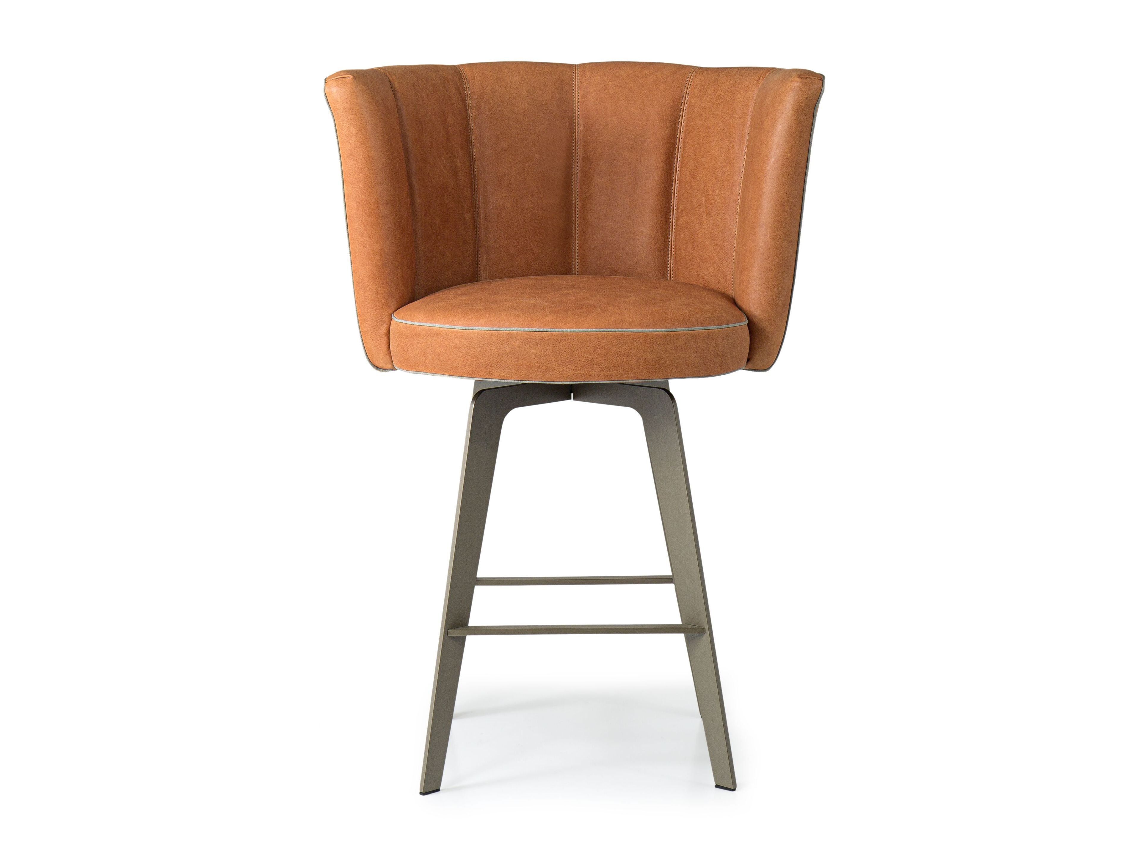 Высокий кожаный мягкий стул с подставкой для ног Borzalino Diva ARCH-00070119