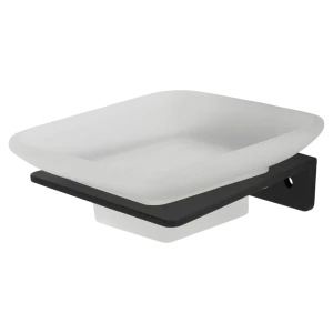 SWENSA Rapid — настенная мыльница из стекла и металла в черном матовом исполнении 89368768