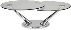 NAOS Раздвижной круглый журнальный столик из хрусталя