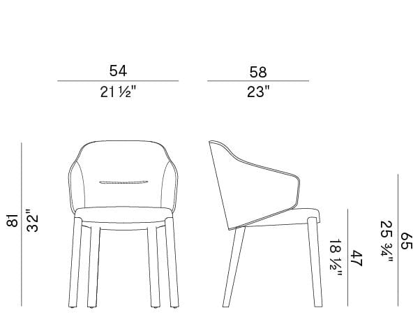 Мягкое тканевое кресло с подлокотниками Potocco Concha ARCH-00130696 - Вид №3