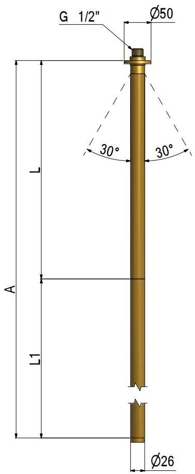 tender rain Излив латунный потолочный для умывальника sun-id-1376717 - Вид №1