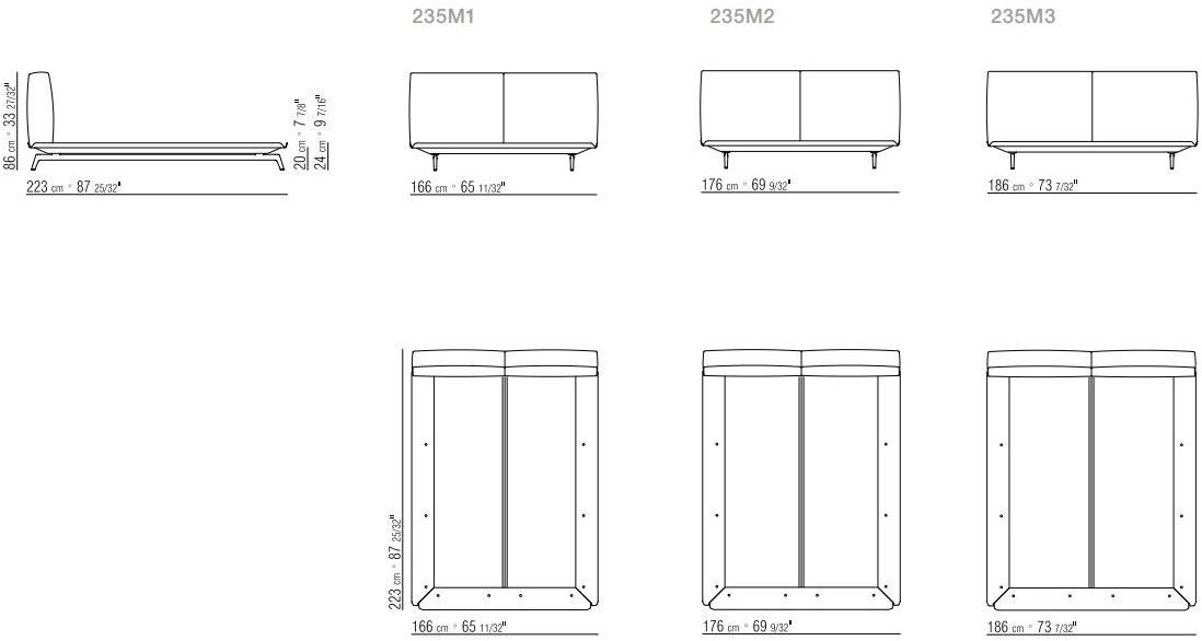 Flexform Двуспальная кровать из ткани с мягким изголовьем Este sun-id-1411685 - Вид №6