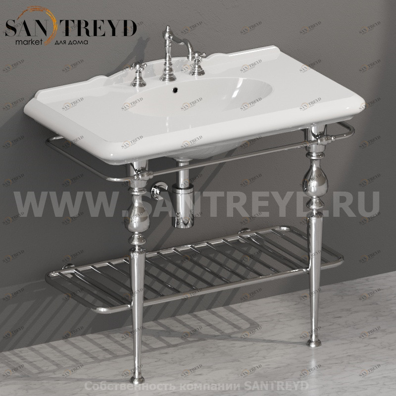 PATC23 Напольная структура из хромированной латуни 100 см хромированная Globo Paestum Италия Ceramica Globo