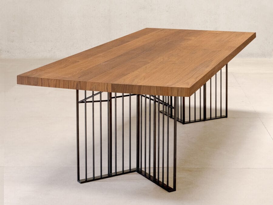 Прямоугольный обеденный стол из стали и дерева Phantom Hands Джеффри Бава ARCH-00028012