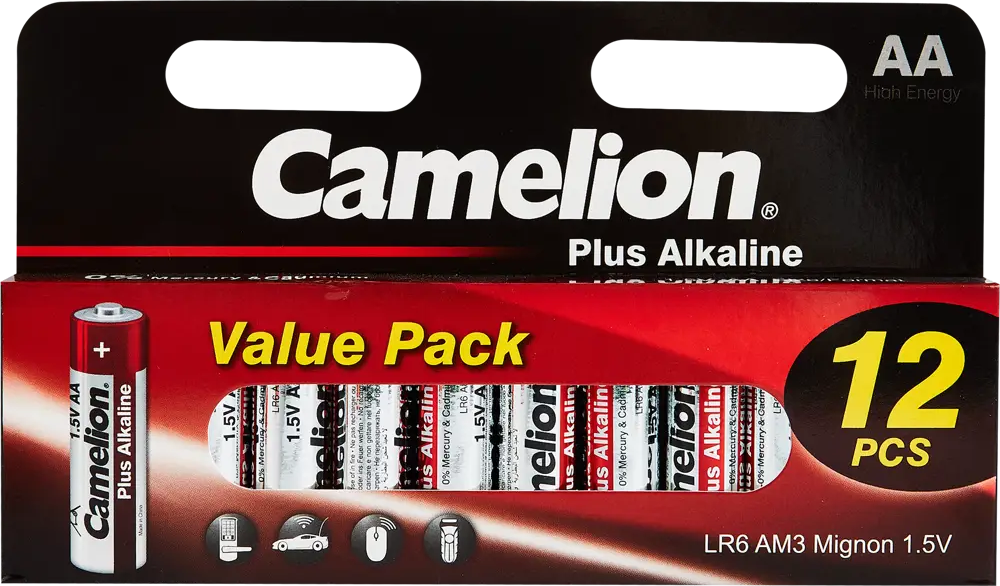 Алкалиновые батарейки Santreyd AA LR6 1.5V (12 шт) - надежное питание для устройств 89350650