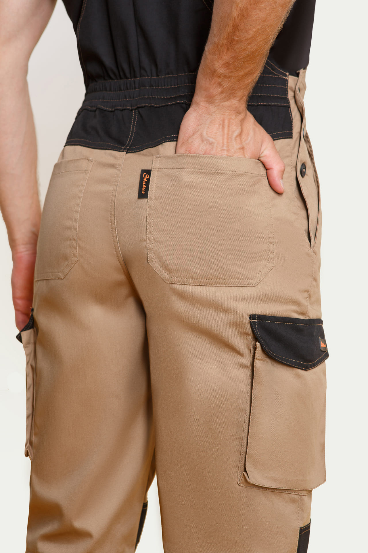 64632 Костюм  NEW 2 бежевый с черным STATUS  Летняя спецодежда  размер 52-54/182-188  - Вид №14