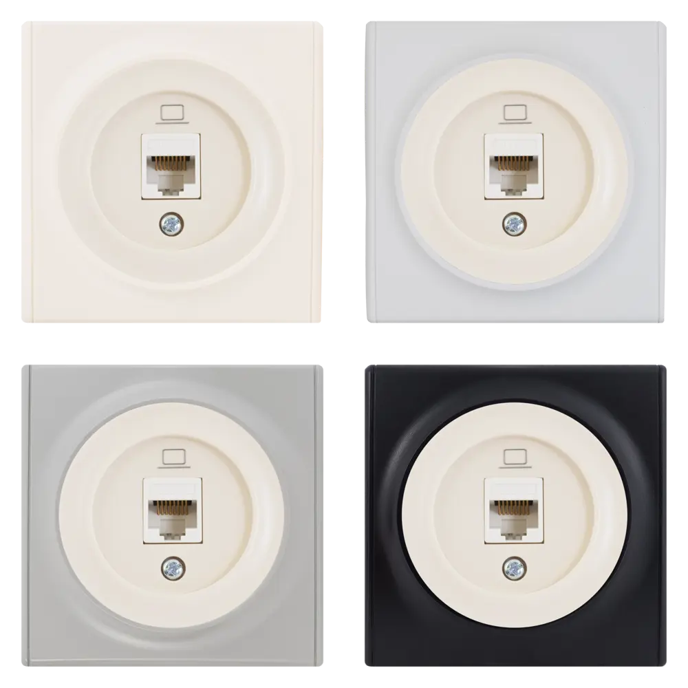 Розетка компьютерная встраиваемая Onekey Florence RJ45 UTP cat 5 цвет бежевый 82126987 STLM-2178922 ONEKEYELECTRO - Вид №1
